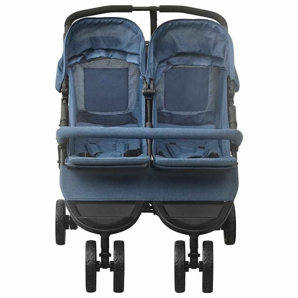 Poussette double pour bébé – pliable avec auvent et panier