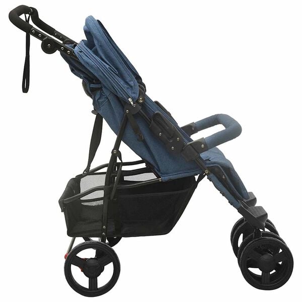 Poussette double pour bébé – pliable avec auvent et panier