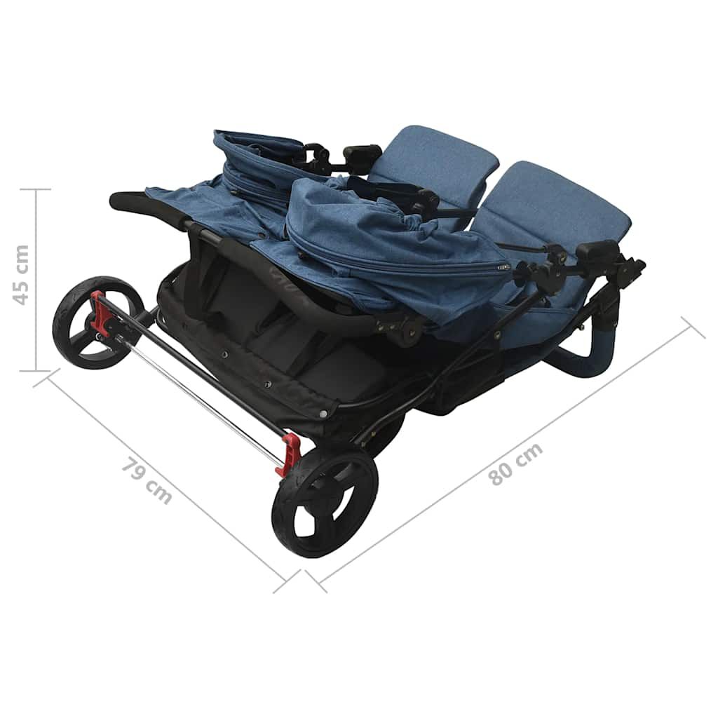 Poussette double pour bébé – pliable avec auvent et panier