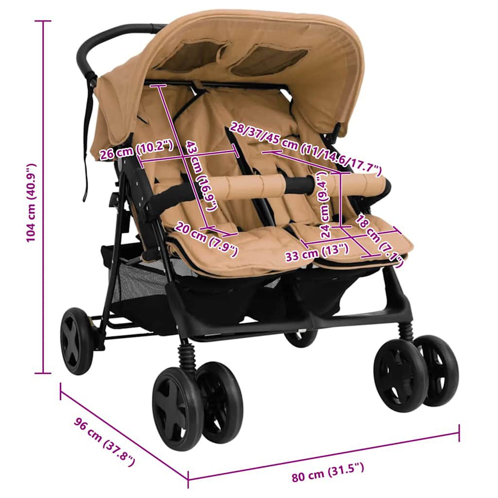 Poussette double pliable