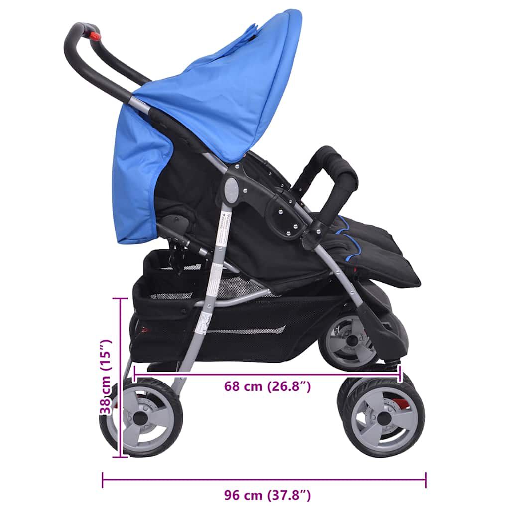 Poussette double pliable avec dossier réglable