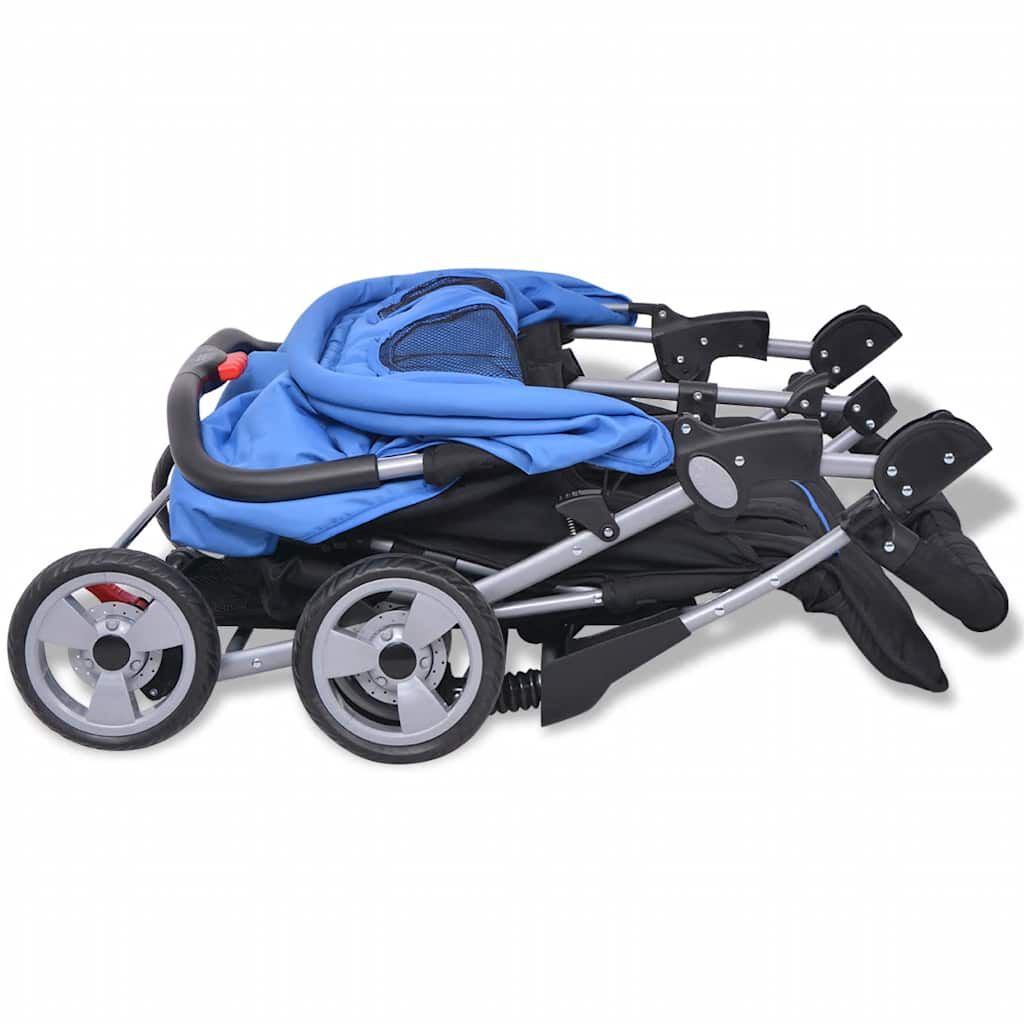 Poussette double pliable avec dossier réglable