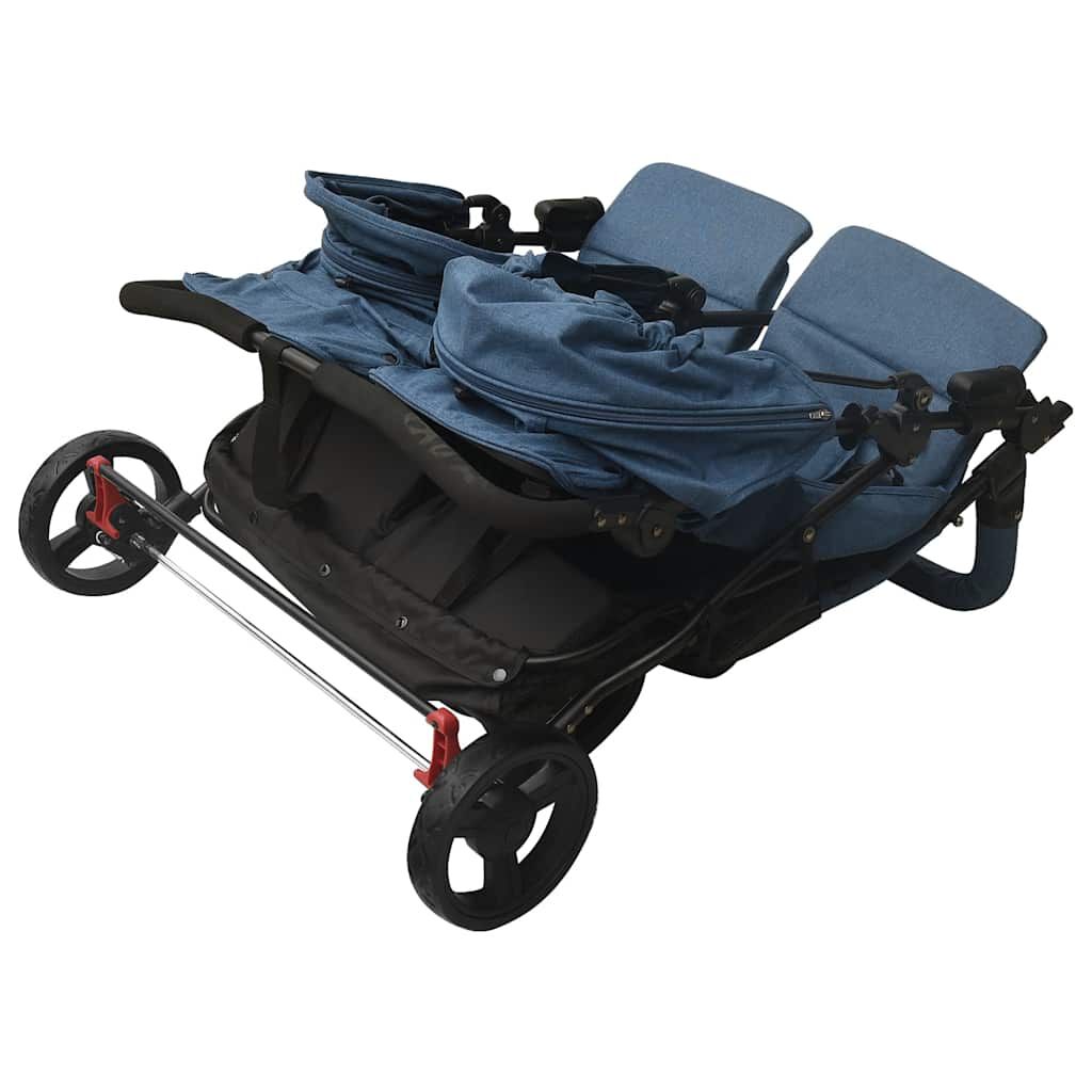 Poussette double pour bébé – pliable avec auvent et panier